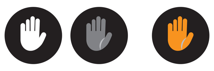 Hand icon set. hand vector icon, palm, click