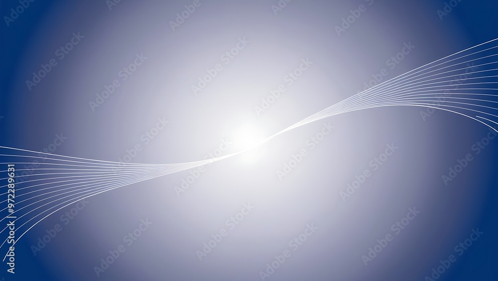 Aufkleber digital abstract image with a gradient background from dark blue to bright white. curved white lines