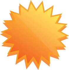 Orange starburst shape with bevels and gradient fill casting subtle shadow
