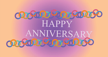 Happy anniversary greeting card design