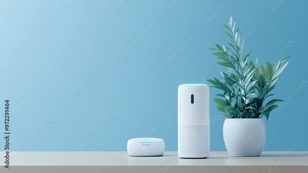 Aufkleber futuristic ai smarthome with voice-controlled appliances - explore cutting-edge smart technology cus