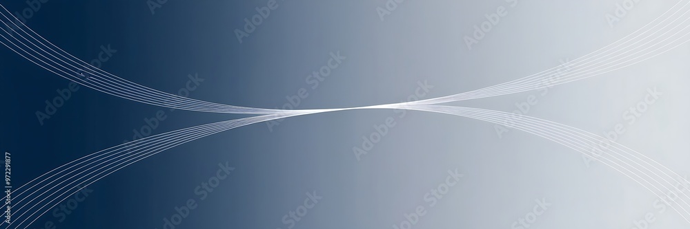 Aufkleber digital abstract image with a gradient background from dark blue to bright white. curved white lines