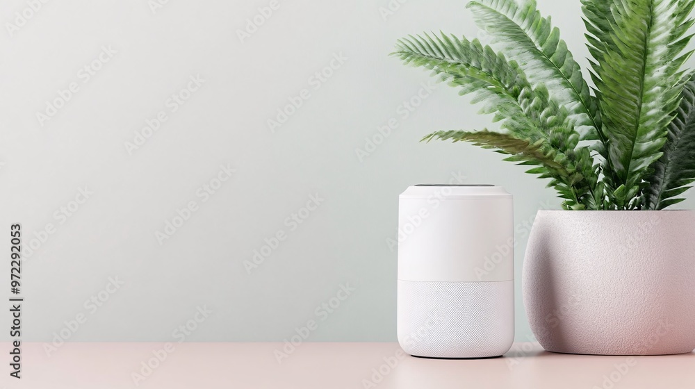 Poster futuristic ai-powered smarthome with advanced voice control and smart appliances - customizable envi