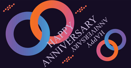 Happy anniversary greeting card design