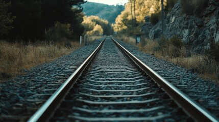 Fototapeta premium train tracks in a calm atmosphere.
