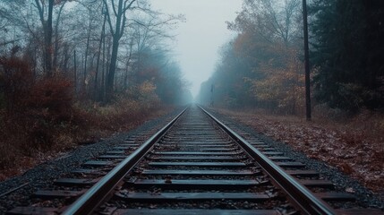 Fototapeta premium train tracks in a calm atmosphere.