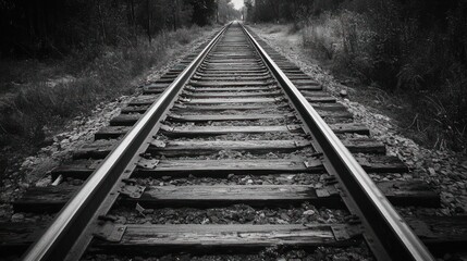 Fototapeta premium train tracks in a calm atmosphere.
