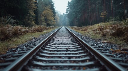 Obraz premium train tracks in a calm atmosphere.