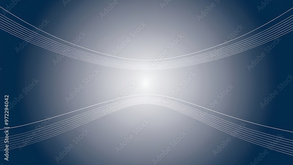 Aufkleber digital abstract image with a gradient background from dark blue to bright white. curved white lines