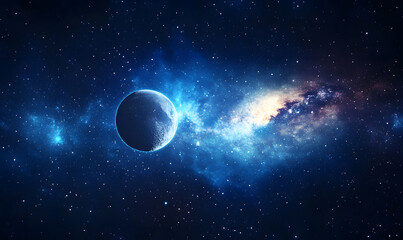 Obraz premium graphics of space, planets, and astronauts on a white background.