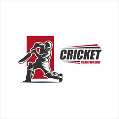 Fototapeta premium Cricket logo design vector template. suitable for sport game and club