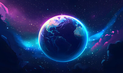 Obraz premium graphics of space, planets, and astronauts on a white background.