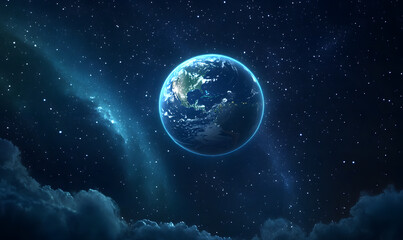 Fototapeta premium graphics of space, planets, and astronauts on a white background.