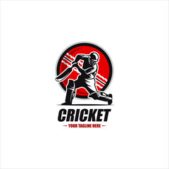 Cricket logo design vector template. suitable for sport game and club
