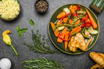 Stir fried chicken with vegetables