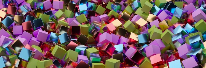 A lot of colorful cubes in chaotic arrangement © VERSUSstudio
