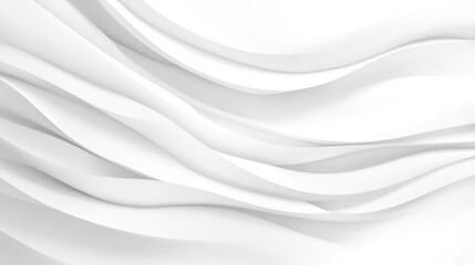 Obraz premium A flowing abstract design featuring smooth, undulating white waves on a soft, clean background.