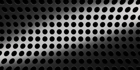Doted steel surface background with holes. Industrial texture