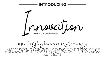 Innovation Font Stylish brush painted an uppercase vector letters, alphabet, typeface
