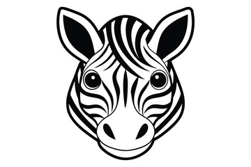 head of a zebra icon isolated on white background
