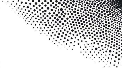 Abstract black dot pattern fading into white background, creating a modern and minimalistic design.