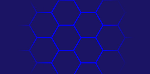 Abstract technology background. Futuristic interface with geometric shapes. Modern hexagon Blue background with blue light effect vector illustration. . For Futuristic Ad, Booklets.