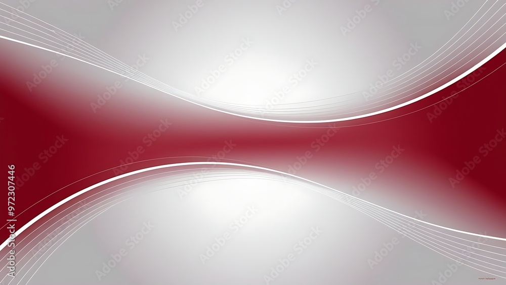 Fototapete digital abstract art with a gradient from deep red to white. curved, wave-like forms intersect in th