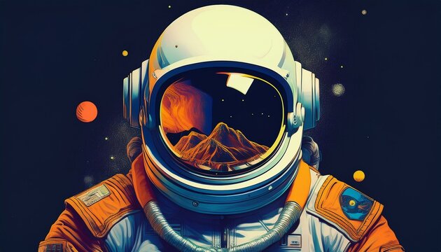 Surreal aesthetic astronaut logo art illustrated photography.
