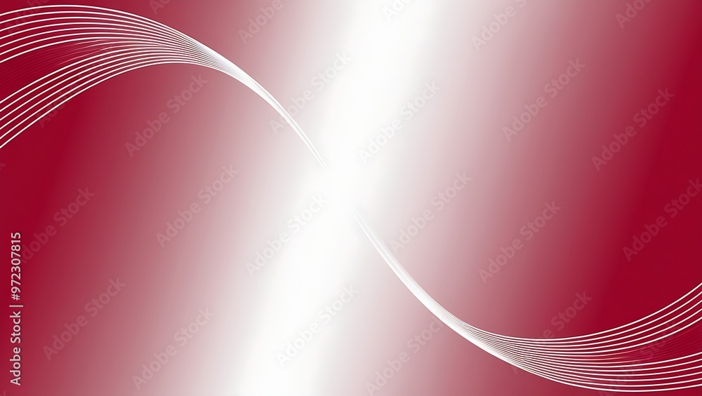 Aufkleber digital abstract art with a gradient from deep red to white. curved, wave-like forms intersect in th