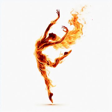 Danseuse de Feu en Mouvement Abstrait