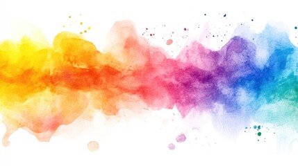 Obraz premium Vibrant watercolor splash in a spectrum of colors creating a dynamic and lively backdrop.