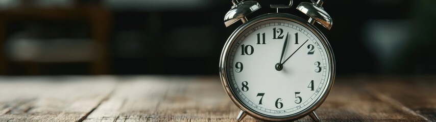 Elegant alarm clock resting on a polished wooden table, showcasing a sleek design and intricate details, perfect for enhancing any modern bedroom aesthetic.