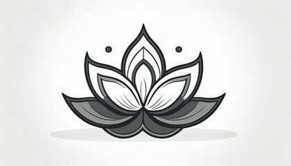 Spiritual lotus design, sign of yoga and meditation