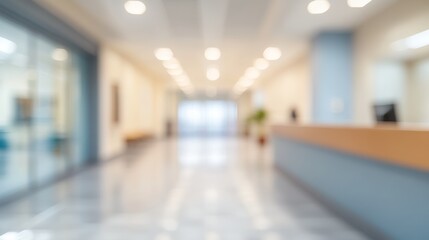 Blurred Hospital Clinic Interior. Defocused Medical Background