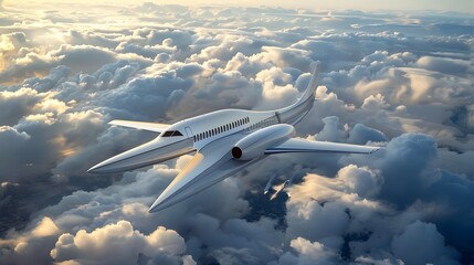 Airplane Flying Overhead: A sleek airplane soaring high above the clouds.
