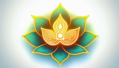 Obraz premium Spiritual lotus design, sign of yoga and meditation