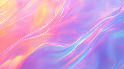 A vibrant abstract of flowing fabric in soft pastel hues of pink, purple, and yellow, creating an ethereal and dreamy atmosphere.