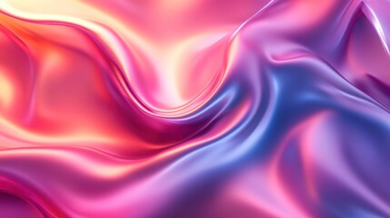 Fototapeta premium A vibrant blend of silky fabric in hues of pink and purple, creating a dynamic, flowing texture.