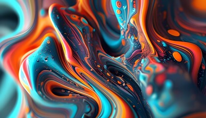 abstract colorful background abstract art piece with liquid 3D effects, where shapes and letters