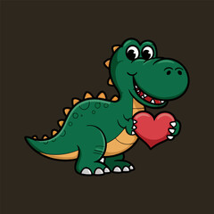 dinosaur cartoon retro-style vector t-shirt design