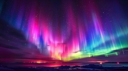 Aurora Borealis: The Northern Lights dancing across the night sky in vibrant colors.
