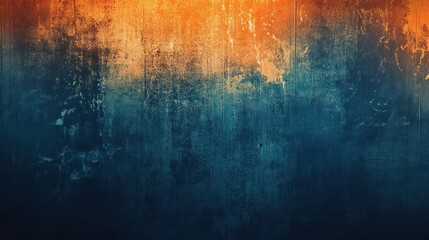 An abstract textured background featuring a gradient of warm oranges and cool blues, evoking a sense of depth and movement.