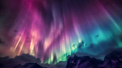 Aurora Borealis: The Northern Lights dancing across the night sky in vibrant colors.
