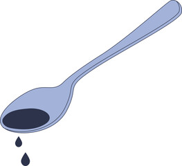 A spoon dripping liquid, symbolizing flavor enhancement or seasoning.