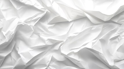 Obraz premium Crumpled white paper texture creating a soft, abstract background.