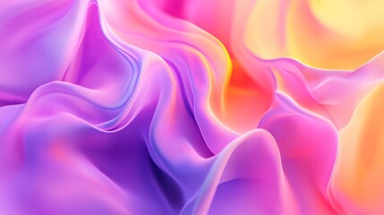 Obraz premium A vibrant, colorful abstract fabric in shades of purple, pink, and orange, creating a dreamy and soft atmosphere.