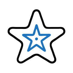 Stylized blue star icon on a white background for design and decoration concept