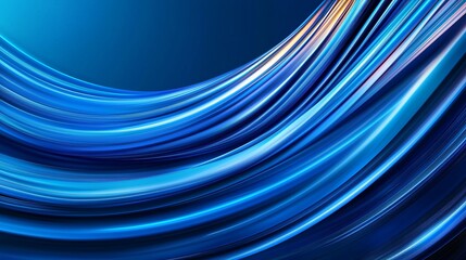 Blue futuristic digital wave flowing across the scene symbolizing the limitless potential of technology with streaks of light and energy