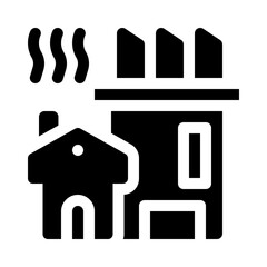 Factory Building glyph icon