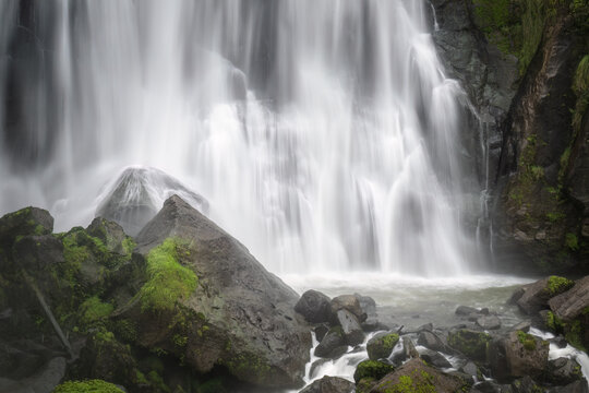 Close-up image of Marokopa Falls in the Waitomo area. Waikato. North Island. New Zealand.